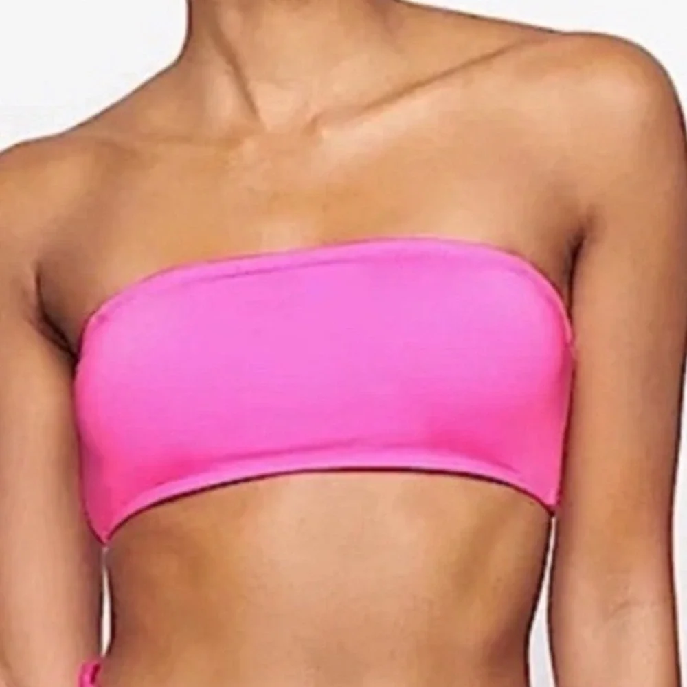 SKIMS Recycled Swim Bandeau Bikini‎ Top Neon Orchid Pink SW-BND-0777 Large NWT